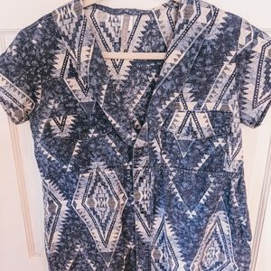 Vintage Jean Snap Button Top